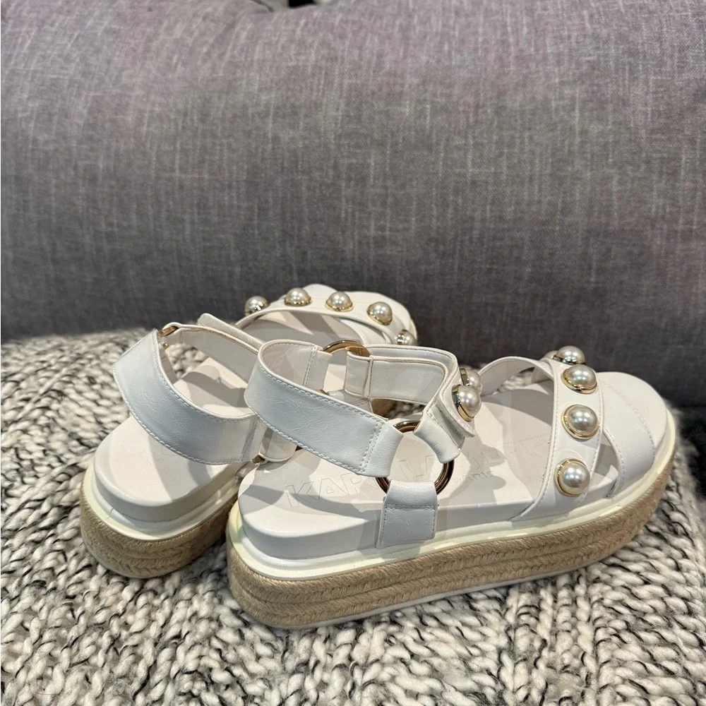 Karl Lagerfeld White Pearl Sandals - Picture 3 of 5